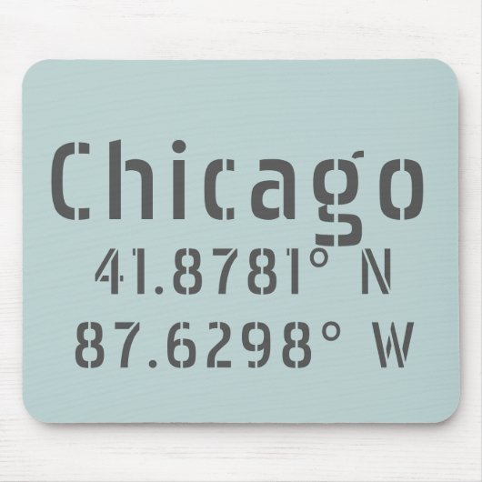 Chicago Latitude Longitude Muismat (Voorkant)