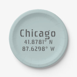 Chicago Latitude Longitude Papieren Bordje