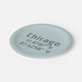 Chicago Latitude Longitude Papieren Bordje (Gekanteld)
