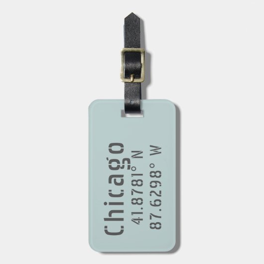 Chicago Latitude Longitude - persoonlijk Bagagelabel (Voorkant verticaal)
