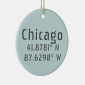 Chicago Latitude Longitude - persoonlijk Keramisch Ornament (Rechts)