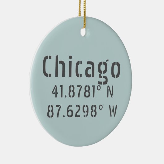 Chicago Latitude Longitude - persoonlijk Keramisch Ornament (Rechts)