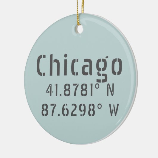 Chicago Latitude Longitude - persoonlijk Keramisch Ornament (Links)