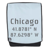 Chicago Latitude Longitude Rugtassen (Voorkant)