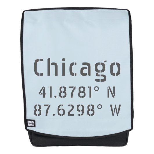 Chicago Latitude Longitude Rugtassen (Voorkant)