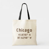 Chicago Latitude Longitude Tote Bag (Achterkant)
