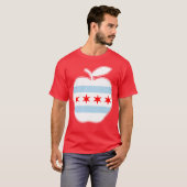 Chicago leraren rood voor Ed Apple vlag T-shirt (Voorkant volledig)