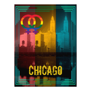 Chicago Lesbian Interest Colorful Pride Gay Foto Afdruk