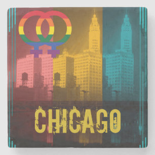 Chicago Lesbian Interest Colorful Pride Gay Stenen Onderzetter