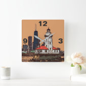 CHICAGO LIGHTHOUSE VIERKANTE KLOK (Huis)