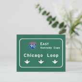 Chicago Loop I-90 E Interstate Illinois IL Briefkaart (Staand voorkant)