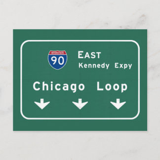Chicago Loop I-90 E Interstate Illinois IL Briefkaart