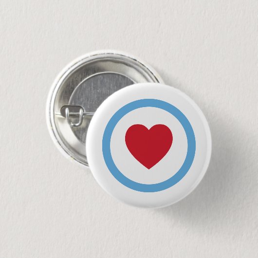 Chicago Love | BUTTON | Cirkelhart | wit (Voorkant /achterkant)