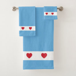 Chicago Love | Dataset | Blauw Bad Handdoek