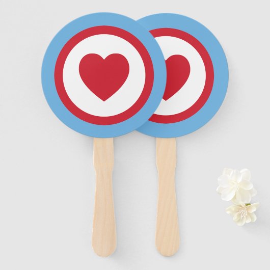 Chicago Love | Handventilatoren | Blauw Handwaaier (Voorkant en achterkant)