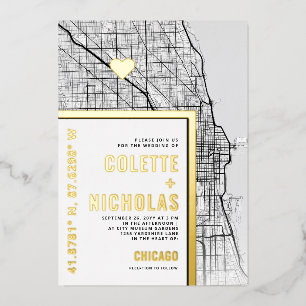 Chicago Love Locator   Stadsweddenschap Folie Uitnodiging