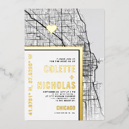 Chicago Love Locator | Stadsweddenschap Folie Uitnodiging