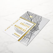 Chicago Love Locator | Stadsweddenschap Folie Uitnodiging (Gedraaid)