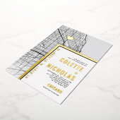 Chicago Love Locator | Stadsweddenschap Folie Uitnodiging (Gedraaid)