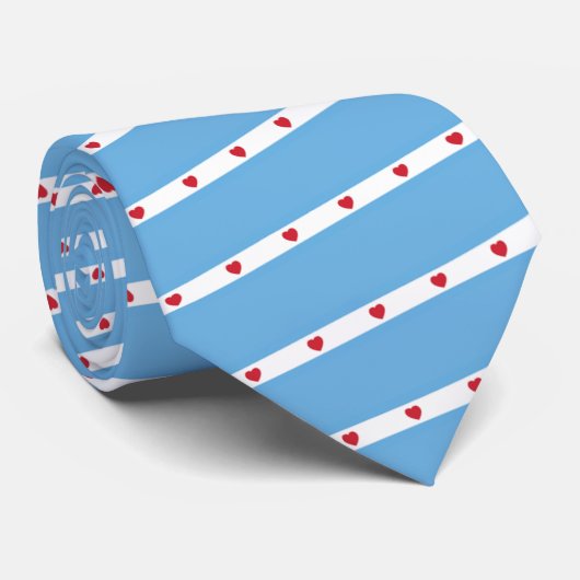 Chicago Love | Neck Tie | Small Angle Stripe Stropdas (Opgerold)