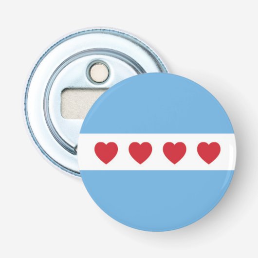Chicago Love | Open fles Button Flesopener (Voorkant)
