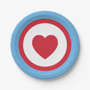 Chicago Love Papieren Borden Hart Blauw Bordje