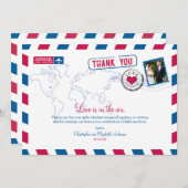 Chicago Luchtpost Trouw Dank Je Bedankkaart (Voorkant / Achterkant)