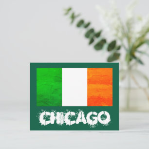 Chicago Luck & Pride - Iers met Ierse vlag Briefkaart