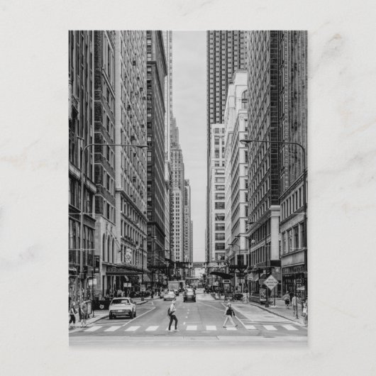 Chicago Madison Street Grayscale Briefkaart (Voorkant)