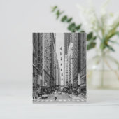 Chicago Madison Street Grayscale Briefkaart (Staand voorkant)