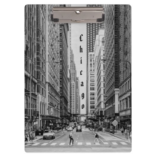 Chicago Madison Street Grayscale Klembord (Voorkant)