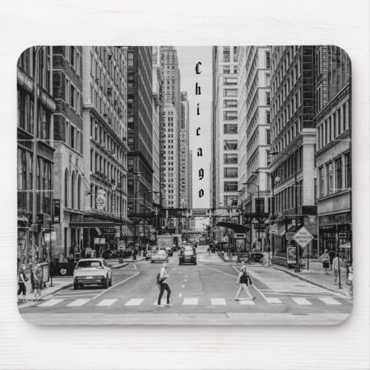 Chicago Madison Street Grayscale Muismat (Voorkant)