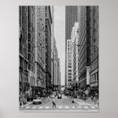 Chicago Madison Street Grayscale Poster (Voorkant)