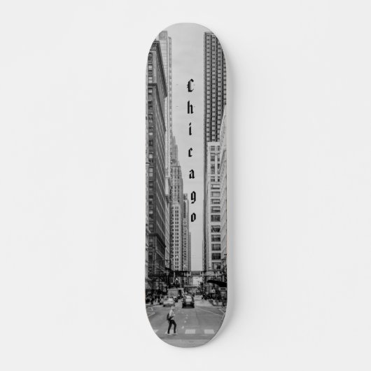 Chicago Madison Street Grayscale Skateboard (Voorkant)