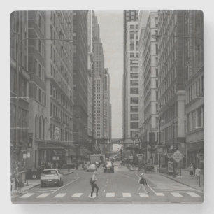Chicago Madison Street Grayscale Stenen Onderzetter