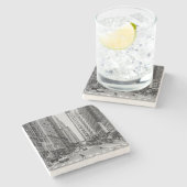 Chicago Madison Street Grayscale Stone Onderzetter (Zijkant)