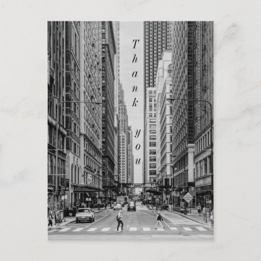 Chicago Madison Street grijstinten Dank je Briefkaart (Voorkant)