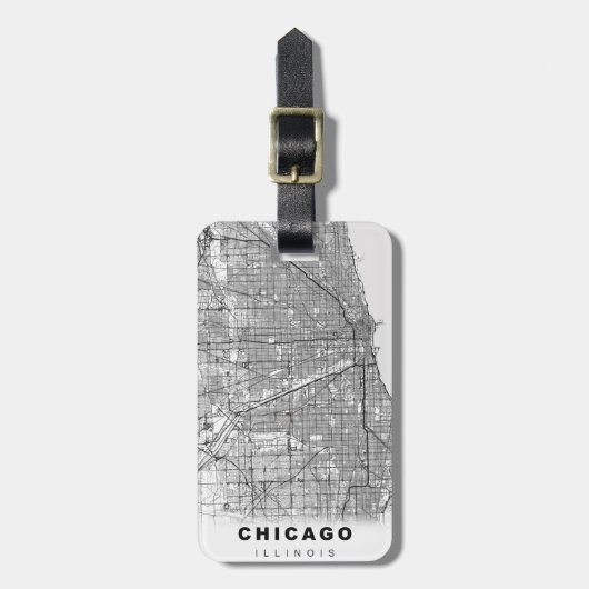 Chicago Map Bagagelabel (Voorkant verticaal)