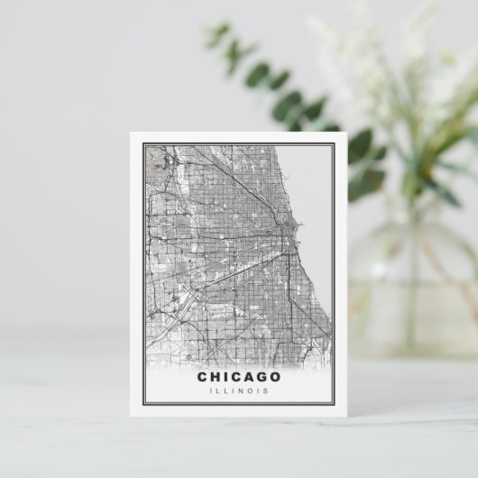 Chicago Map Briefkaart (Staand voorkant)