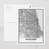 Chicago Map Briefkaart (Voorkant / Achterkant)
