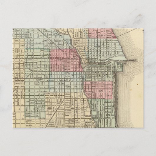 Chicago Map door Mitchell Briefkaart (Voorkant)