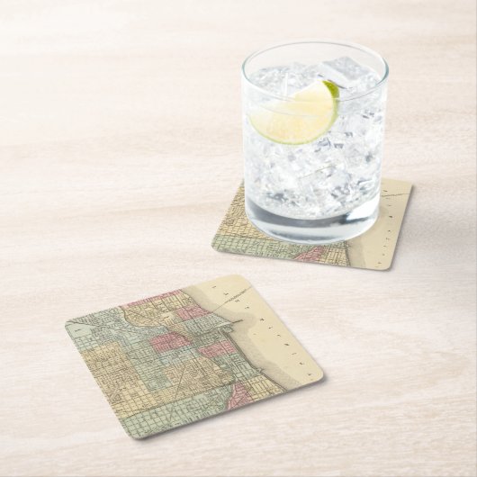 Chicago Map door Mitchell Kartonnen Onderzetters (Insitu)