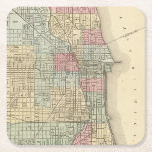 Chicago Map door Mitchell Kartonnen Onderzetters