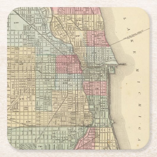 Chicago Map door Mitchell Kartonnen Onderzetters (Voorkant)