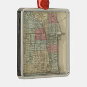 Chicago Map door Mitchell Metalen Ornament (Rechts)