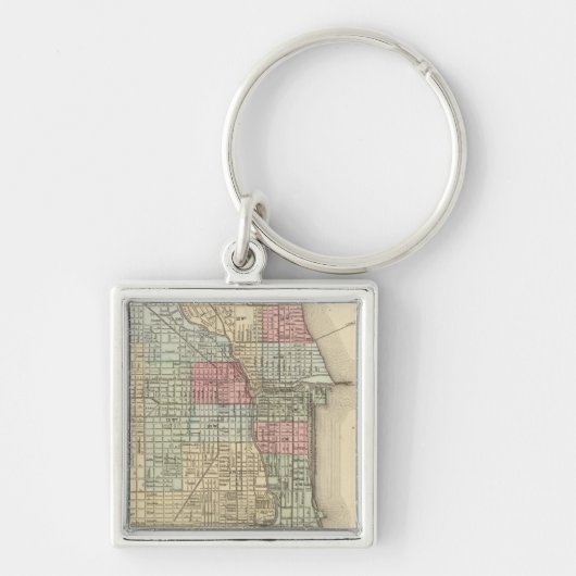 Chicago Map door Mitchell Sleutelhanger (Voorkant)