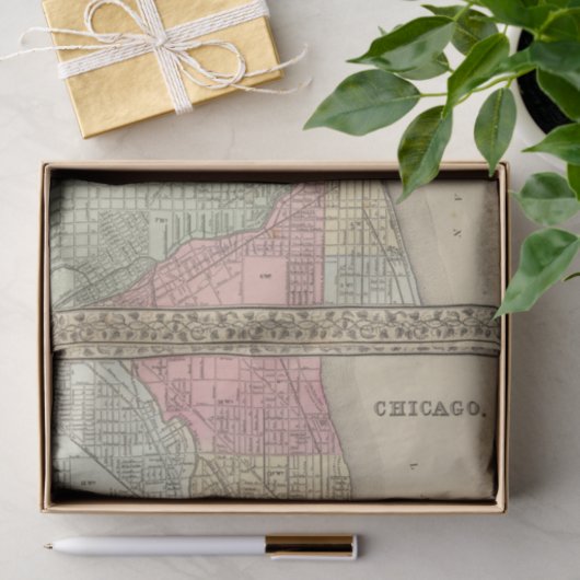 Chicago Map door Mitchell Tissuepapier (Geschenk)