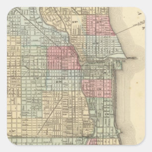 Chicago Map door Mitchell Vierkante Sticker