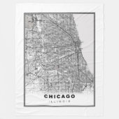 Chicago Map Fleece Deken (Voorkant)