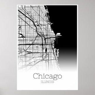 Chicago Map - Illinois IL - City Map Poster